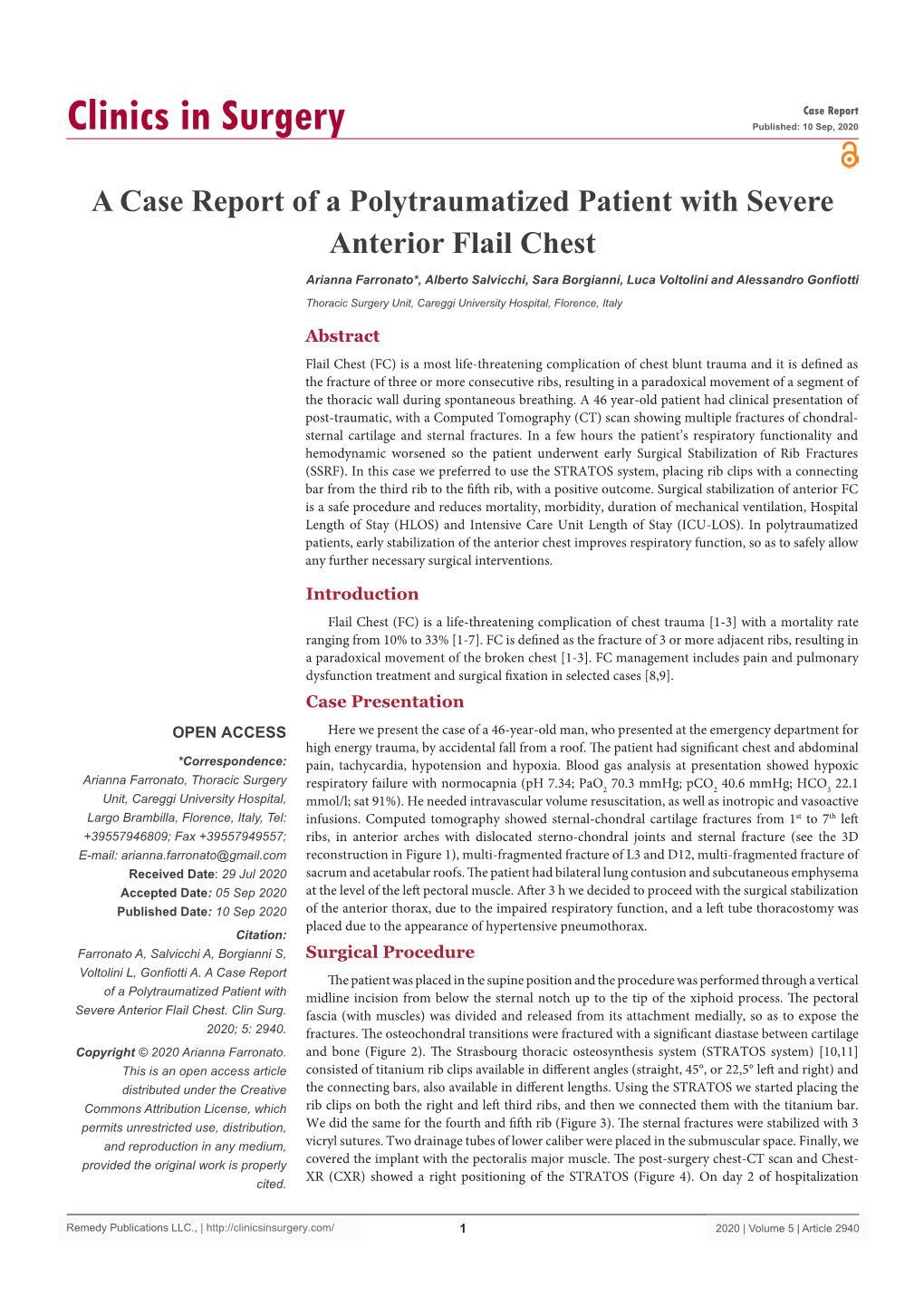 A Case Report Of A Polytraumatized Patient With Severe Anterior Flail