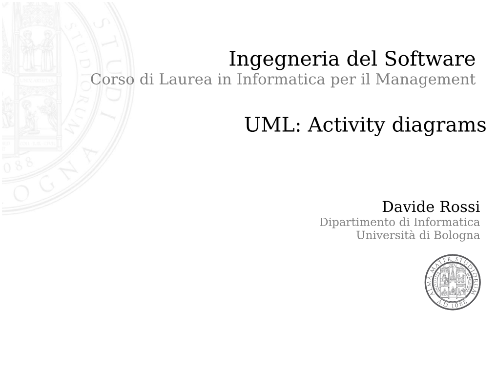 Ingegneria Del Software Uml Activity Diagrams Docslib