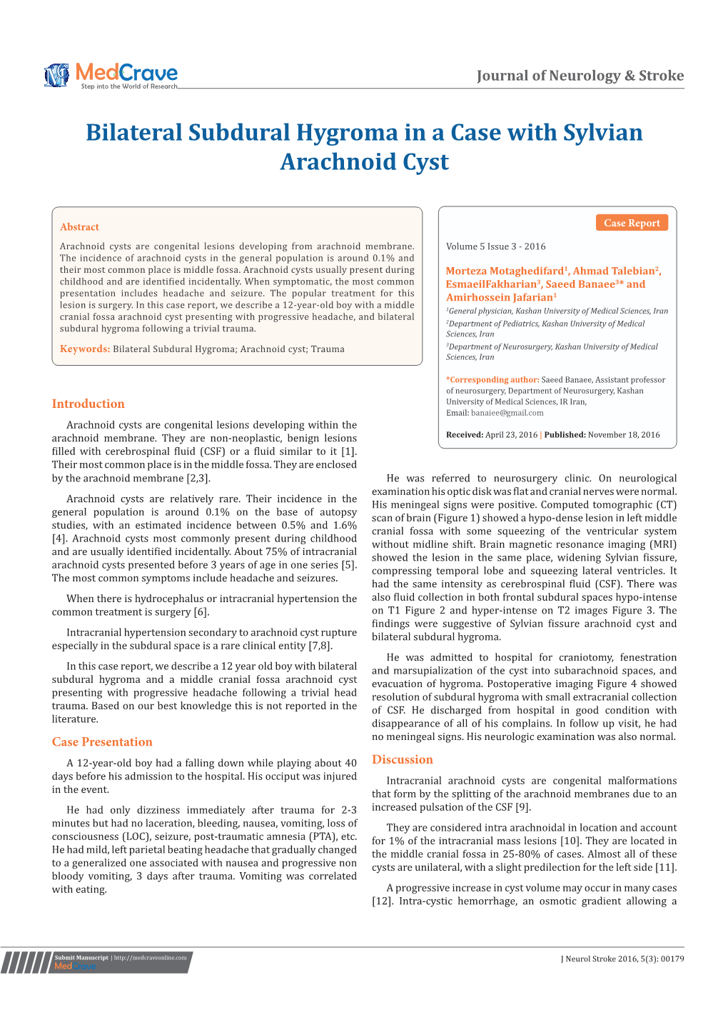 Bilateral Subdural Hygroma In A Case With Sylvian Arachnoid Cyst DocsLib