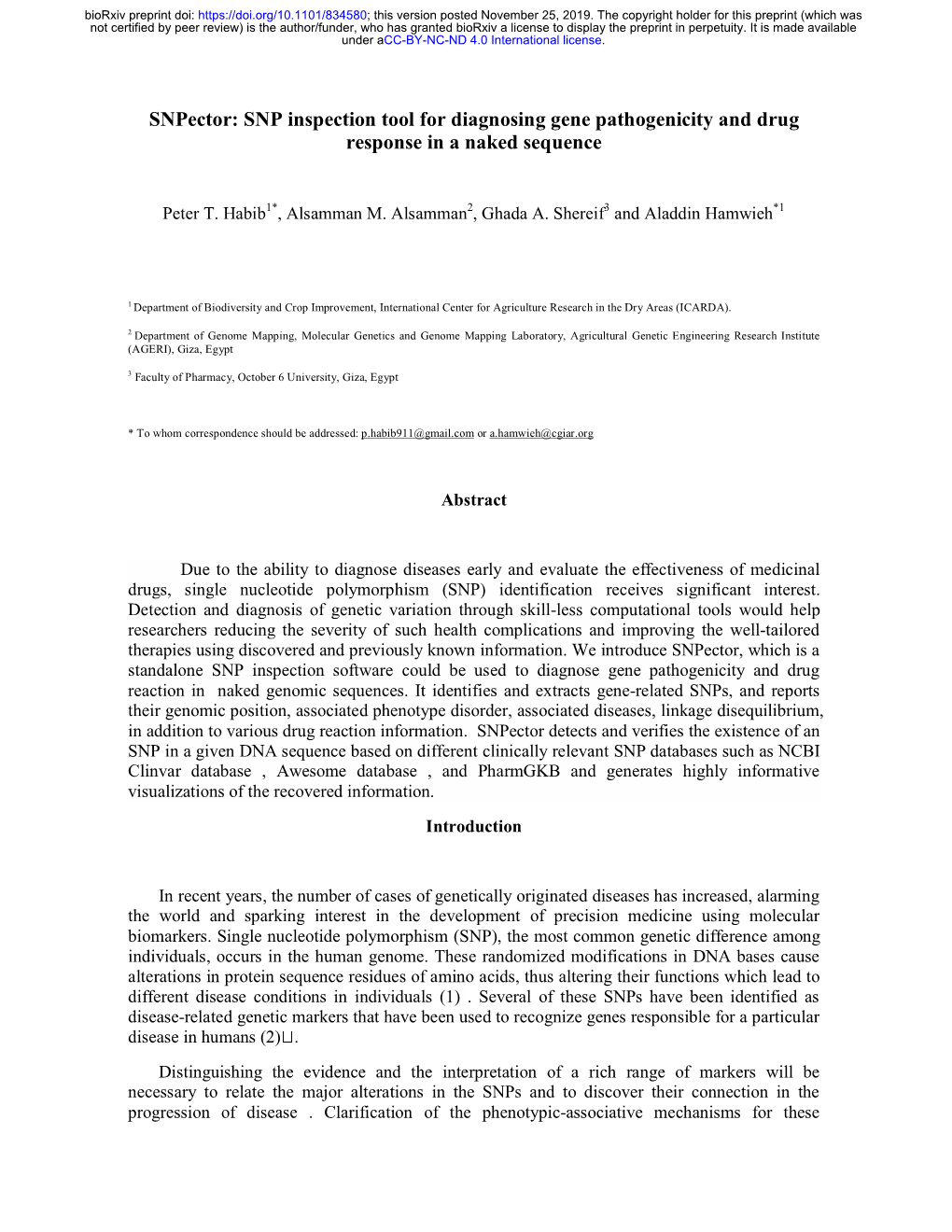 Snp Inspection Tool For Diagnosing Gene Pathogenicity And Drug Response In A Naked Sequence