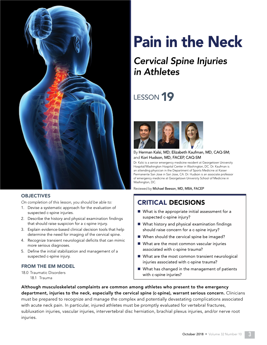 Pain In The Neck Cervical Spine Injuries In Athletes Docslib