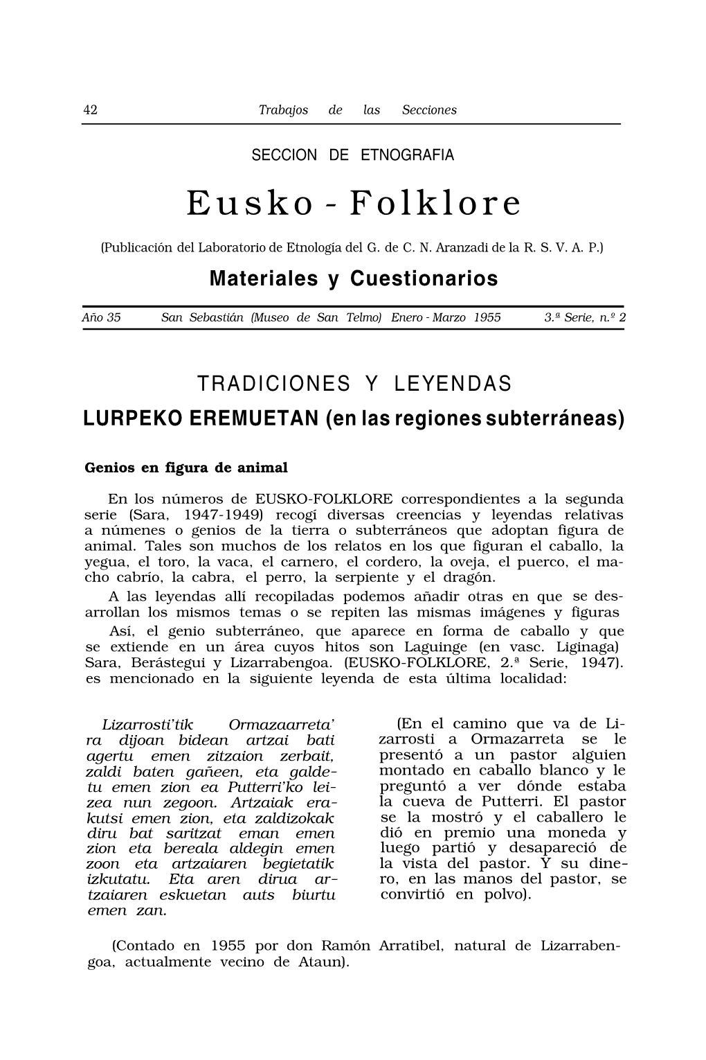 Eusko Folklore Materiales Y Cuestionarios Docslib