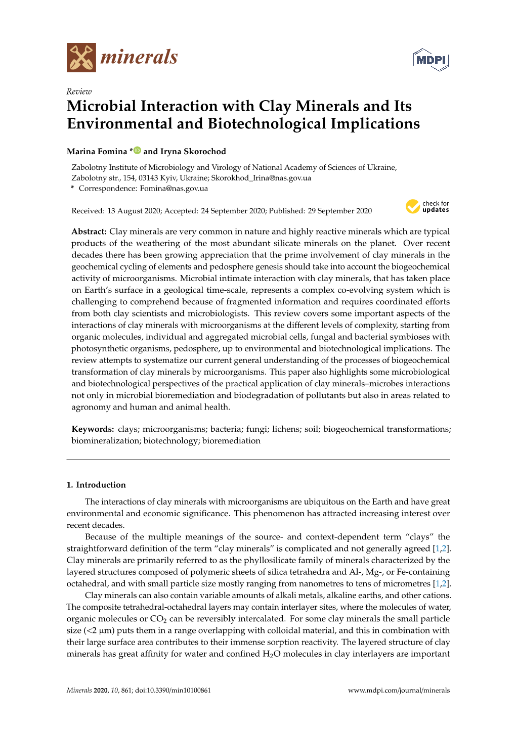 Microbial Interaction With Clay Minerals And Its Environmental And