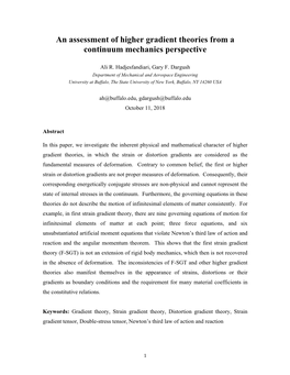 An Assessment of Higher Gradient Theories from a Continuum Mechanics Perspective