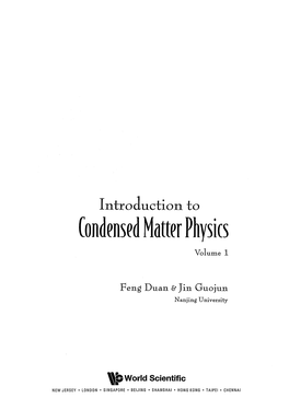 Condensed Matter Physics