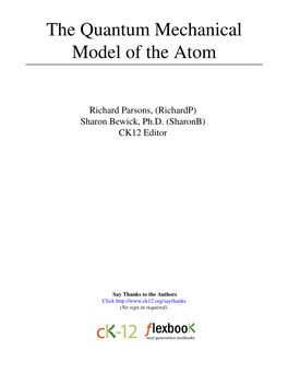 The Quantum Mechanical Model of the Atom