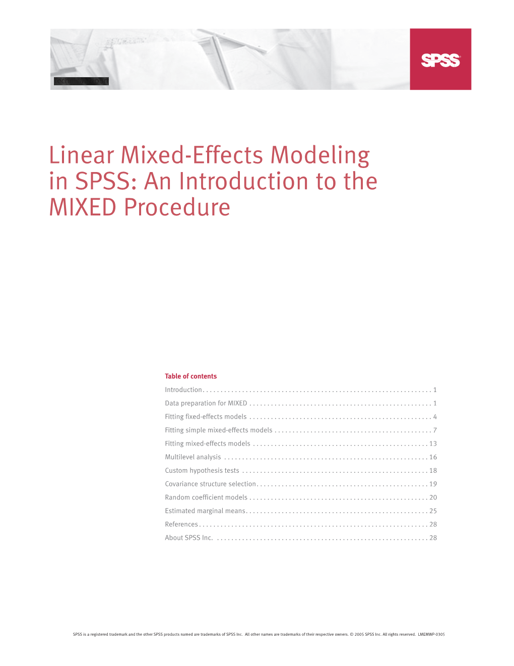 Linear Mixed Effects Modeling In Spss An Introduction To The Mixed