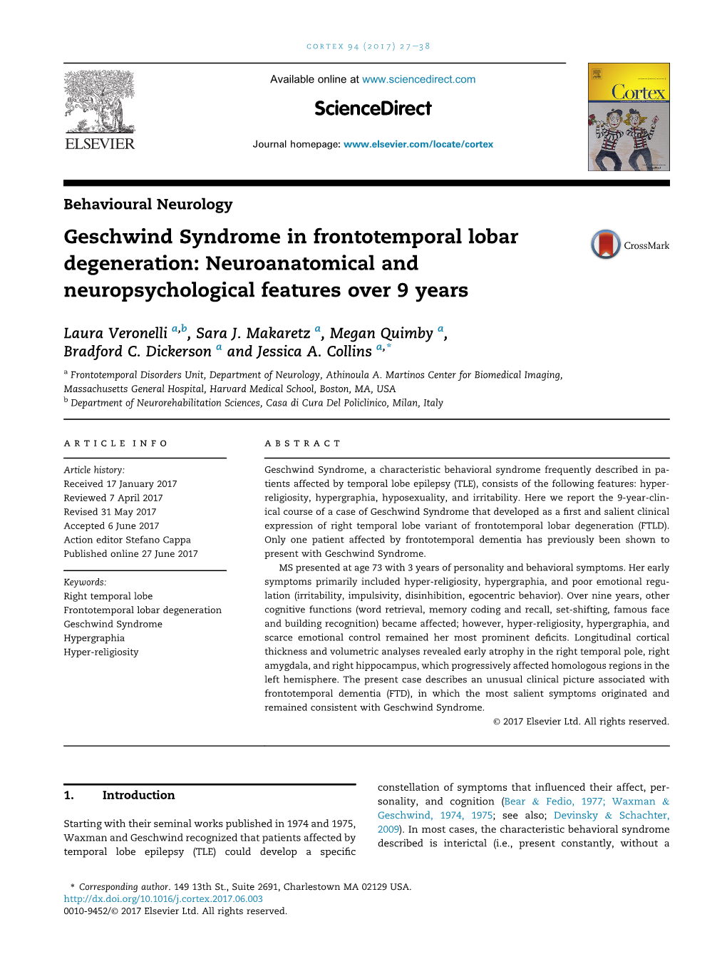 Geschwind Syndrome In Frontotemporal Lobar Degeneration