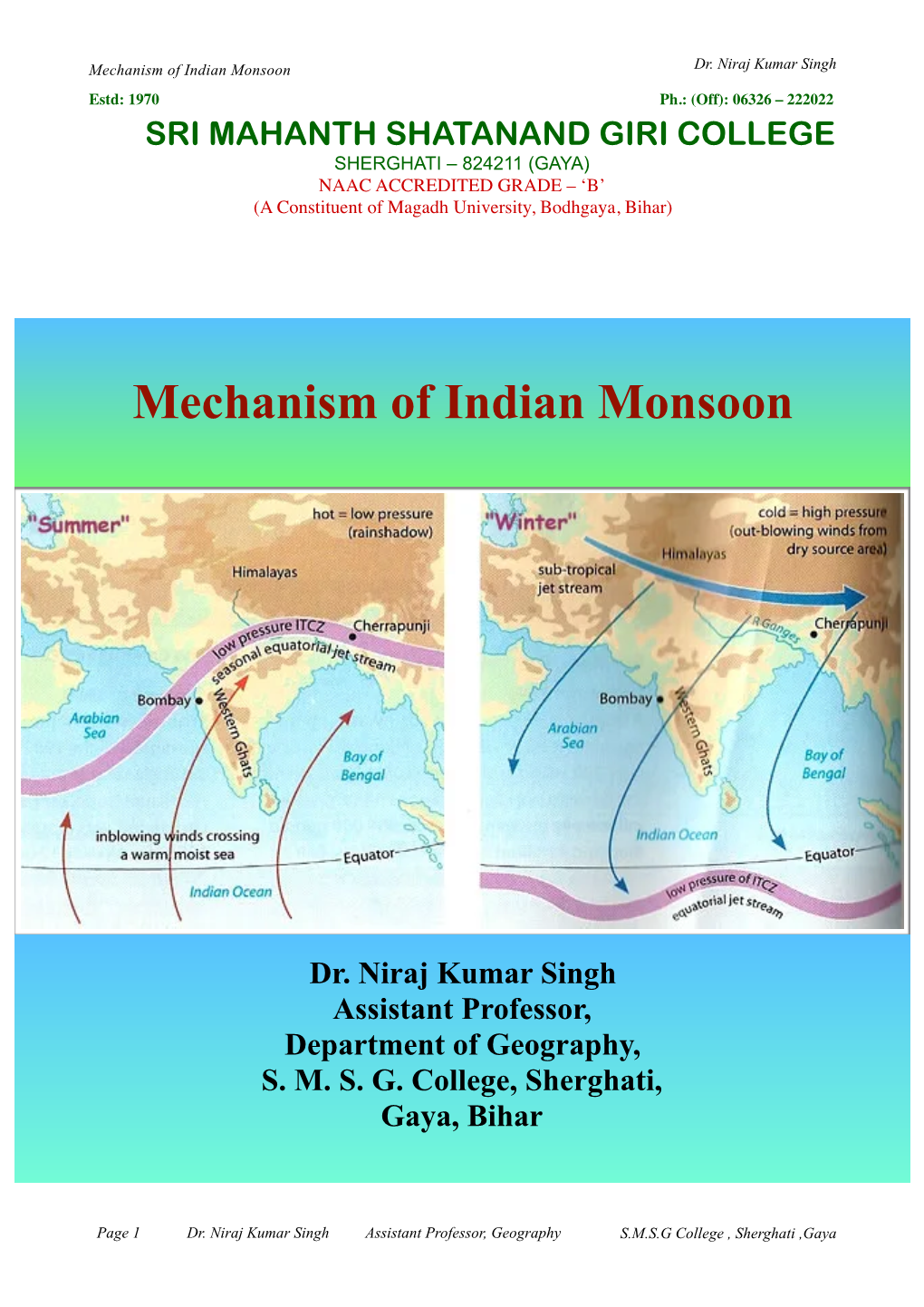 Mechanism Of Indian Monsoon Pdf DocsLib