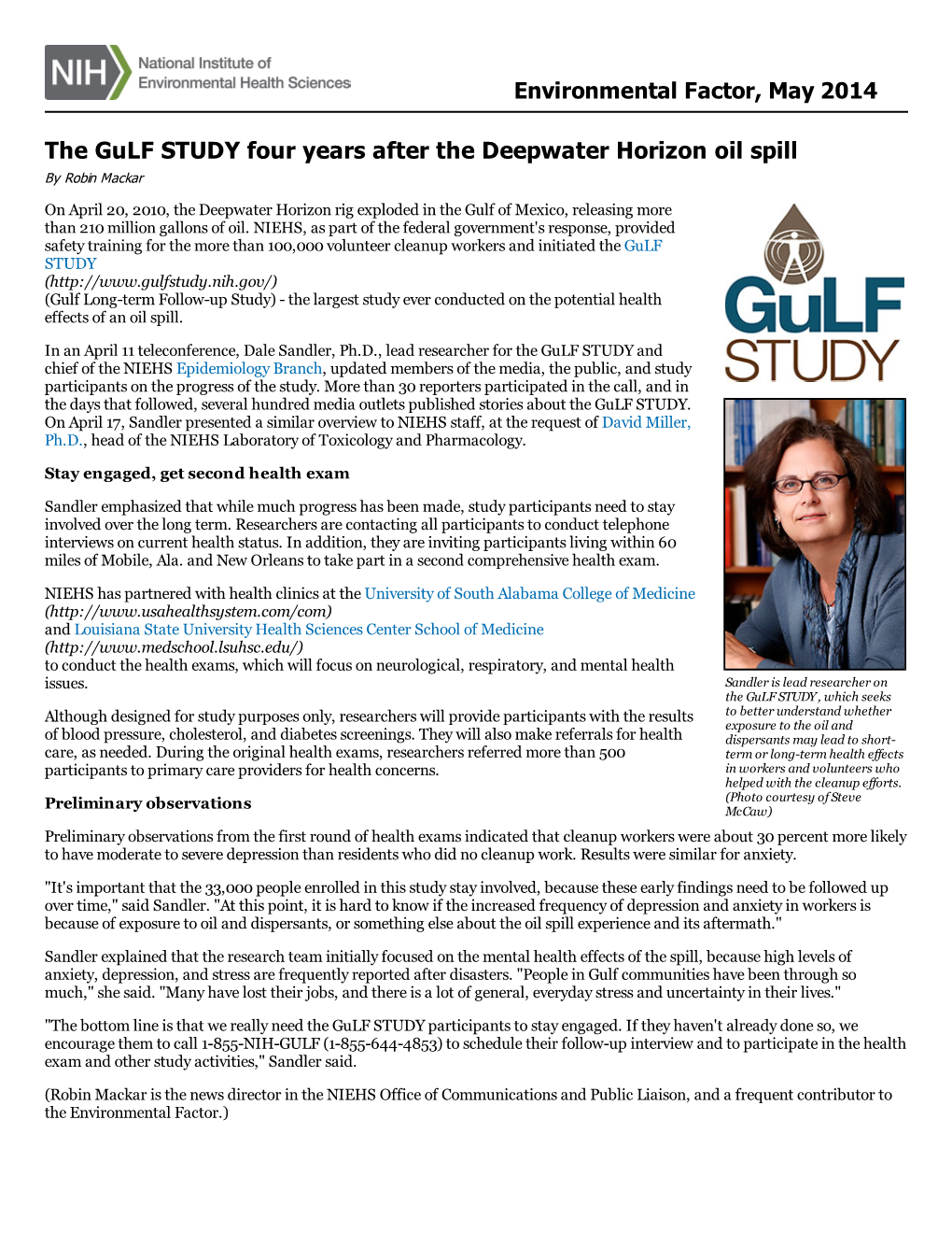 The Gulf STUDY Four Years After The Deepwater Horizon Oil Spill DocsLib