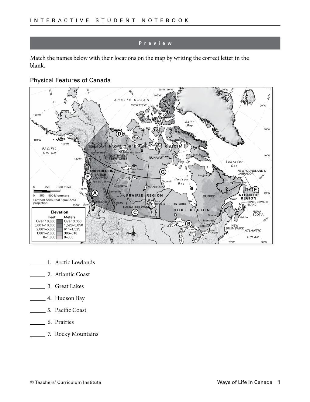 Match The Names Below With Their Locations On The Map By Writing The