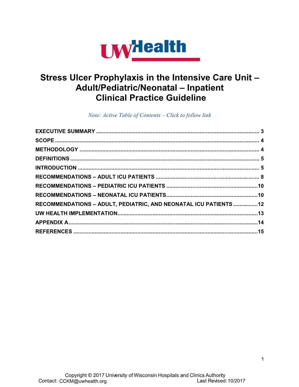 Stress Ulcer Prophylaxis In The Intensive Care Unit Adult Pediatric