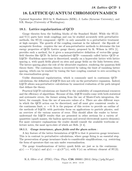 18. Lattice Quantum Chromodynamics