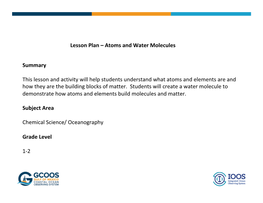 Atoms and Water Molecules
