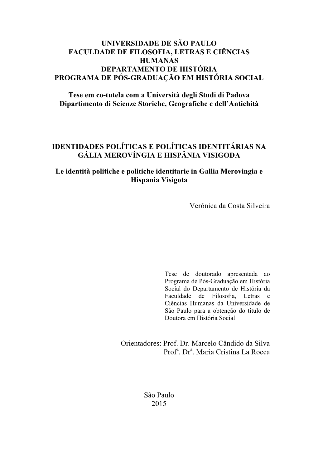 Universidade De S O Paulo Faculdade De Filosofia Letras E Ci Ncias