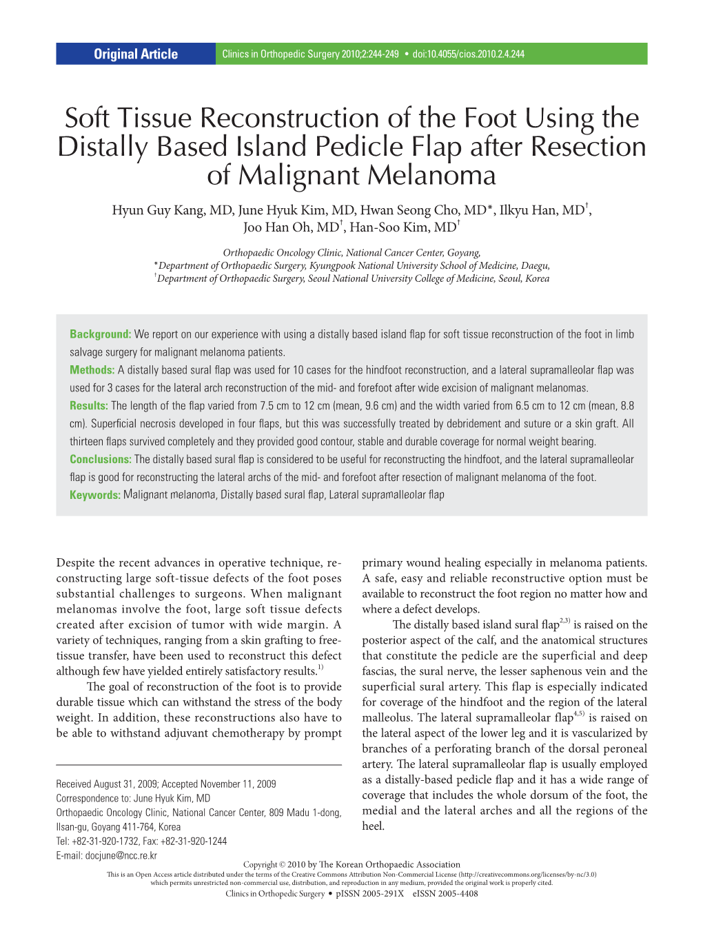 Soft Tissue Reconstruction Of The Foot Using The Distally Based Island