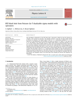 BTZ Black Hole from Poisson–Lie T-Dualizable Sigma Models with Spectators ∗ A