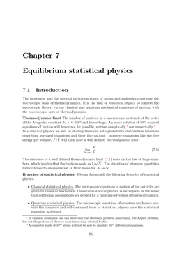 Chapter 7 Equilibrium Statistical Physics