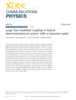 Large Flux-Mediated Coupling in Hybrid Electromechanical System with A