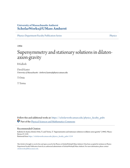 Supersymmetry and Stationary Solutions in Dilaton-Axion Gravity" (1994)