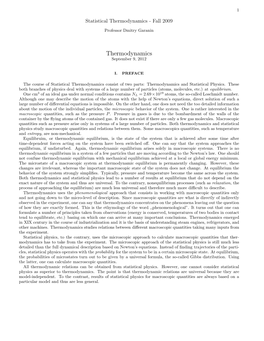 Statistical Thermodynamics - Fall 2009