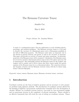 The Riemann Curvature Tensor
