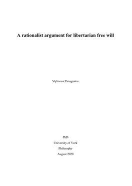 A Rationalist Argument for Libertarian Free Will