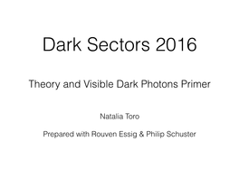 Theory and Visible Dark Photons Primer