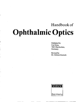 Ophthalmic Optics