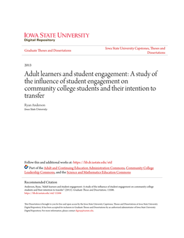 Adult Learners and Student Engagement