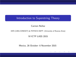 Introduction to Superstring Theory