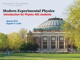 Modern Experimental Physics Introduction for Physics 401 Students