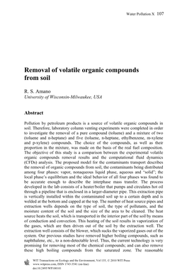 Removal of Volatile Organic Compounds from Soil