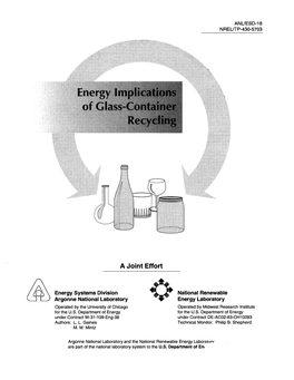 Energy Implications of Glass-Container Recycling
