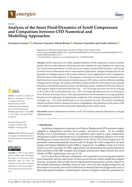 Analysis of the Inner Fluid-Dynamics of Scroll Compressors and Comparison Between CFD Numerical and Modelling Approaches