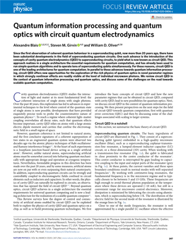 Quantum Information Processing and Quantum Optics with Circuit Quantum Electrodynamics