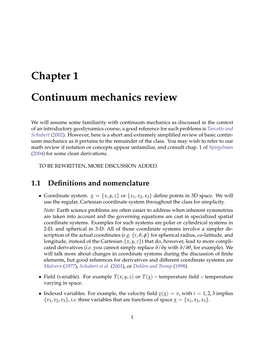 Chapter 1 Continuum Mechanics Review