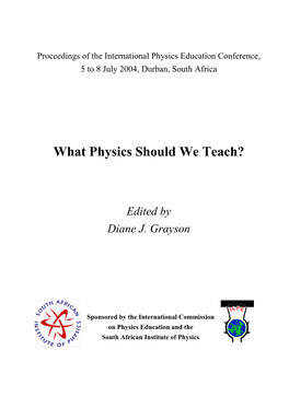What Physics Should We Teach?