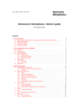 See PDF Version of the A&A Author's Guide