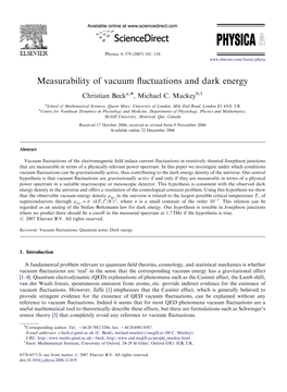 Measurability of Vacuum Fluctuations and Dark Energy