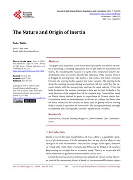 The Nature and Origin of Inertia