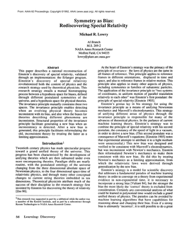 1992-Symmetry As Bias: Rediscovering Special Relativity