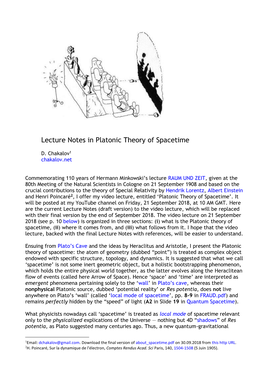 Platonic Theory of Spacetime