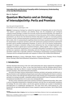 Quantum Mechanics and an Ontology of Intersubjectivity: Perils and Promises