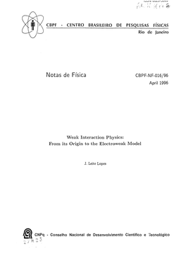 Notas De Física CBPF-NF-016/96 April 1996