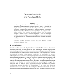 Quantum Mechanics and Paradigm Shifts