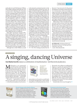 A Singing, Dancing Universe Jon Butterworth Enjoys a Celebration of Mathematics-Led Theoretical Physics
