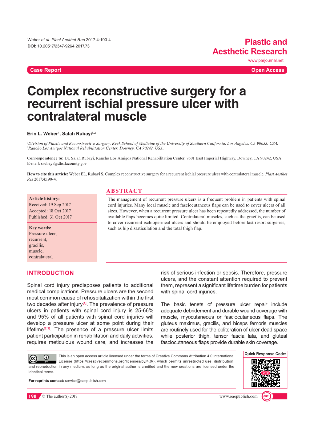 Complex Reconstructive Surgery For A Recurrent Ischial Pressure Ulcer