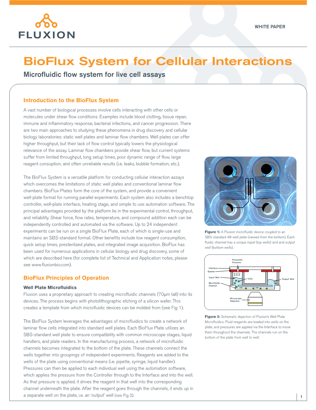 Bioflux System For Cellular Interactions Microfluidic Flow System For