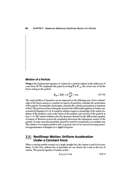 Motion with F=Constant